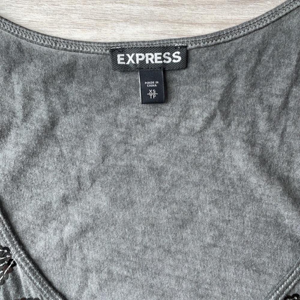 Express Gray Sequence Tank Top - Picture 5 of 5